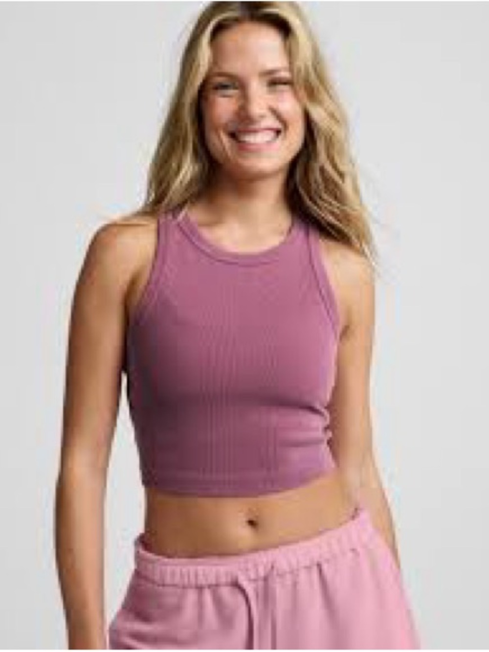 lululemon athletica Ribbed Cropped Tank - Mauve 1149